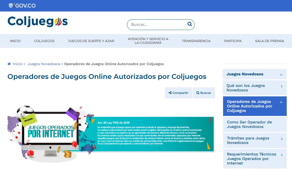 Listado real de operadores online autorizados por Coljuegos o certificado oficial de licencia CHEXX